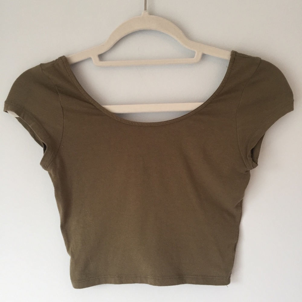 Charlotte Russe | Crop Olive Tee